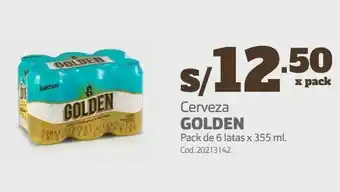 Makro Cerveza golden pack de 6 latas x 355 ml. oferta