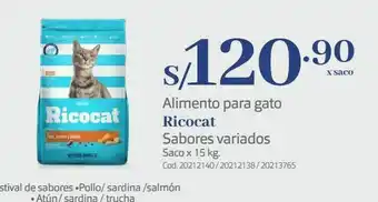 Makro Alimento para gato ricocat sabores variados saco x 15 kg. oferta