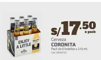 Makro Cerveza coronita pack de 6 botellas x 210 ml. oferta