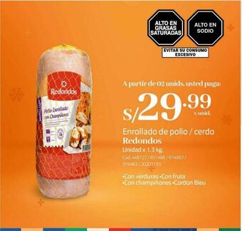 Makro Enrollado de pollo / cerdo redondos oferta