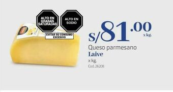 Makro Queso parmesano laive oferta