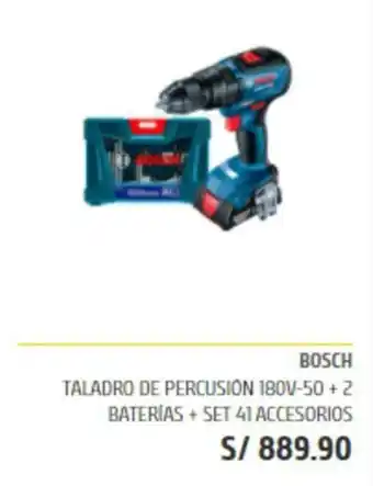 Maestro Bosch - Taladro de percusion 180V-50 + 2 Baterias + Set 41 Accesorios oferta
