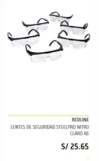 Maestro Redline - Lentes de Seguridad Steelpro Nitro Claro x6 oferta