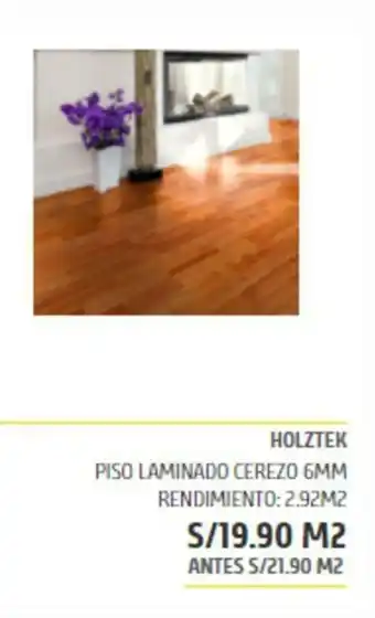 Maestro Holztek - Piso Laminado Cerezo 6mm Rendimiento : 2.92M2 oferta