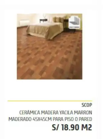 Maestro SCOP - Ceramica Madera Yacila Marron Maderado 45 x45cm Para Piso o Pared oferta