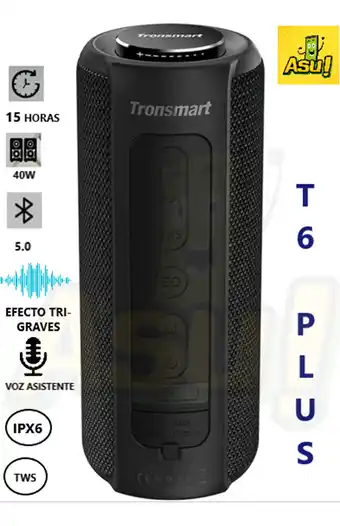 Tiendas EFE Parlante tronsmart t6 plus bluetooth - negro oferta