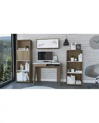 Tiendas EFE Combo escritorio + gabinete + biblioteca 120 + biblioteca 160 note - blanco hg / miel oferta