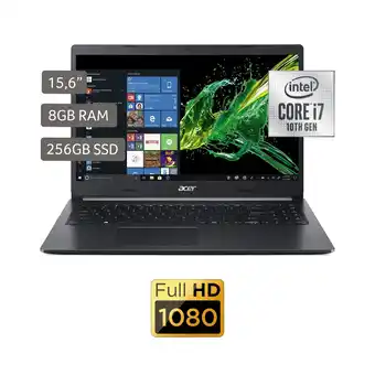 Tottus Laptop aspire 5 15 ci7 10ma 8gb 256ssd bk oferta