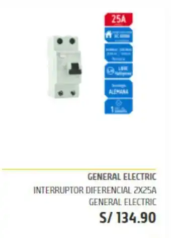 Maestro General Electric - Interruptor Diferencial 2x25A General Electric oferta