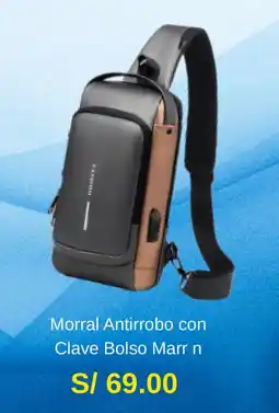 La Curacao Morral Antirrobo con Clave Bolso Marr n oferta