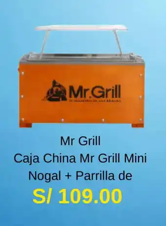 La Curacao Caja China Mr Grill Mini Nogal + Parrilla de oferta