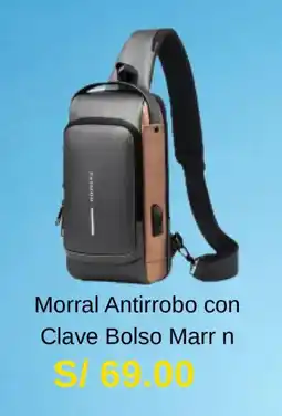 La Curacao Morral Antirrobo con Clave Bolso Marr n oferta