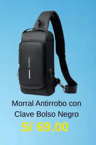 La Curacao Morral Antirrobo con Clave Bolso Negro oferta