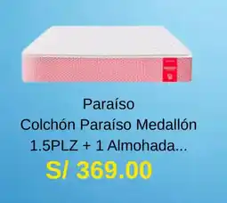 La Curacao Colchón Paraíso Medallón 1.5 plz + 1 Almohada oferta