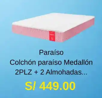 La Curacao Colchón paraíso Medallón 2 plz + 2 Almohadas oferta