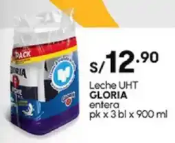 Plaza Vea Leche UHT GLORIA entera pk oferta