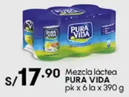 Plaza Vea Mezcla láctea PURA VIDA pk oferta