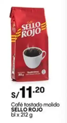 Plaza Vea Café tostado molido SELLO ROJO bl oferta