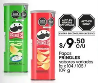 Plaza Vea Papas PRINGLES sabores variados la oferta