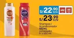 Plaza Vea Shampoo / Acondicionador SEDAL variedades fr oferta