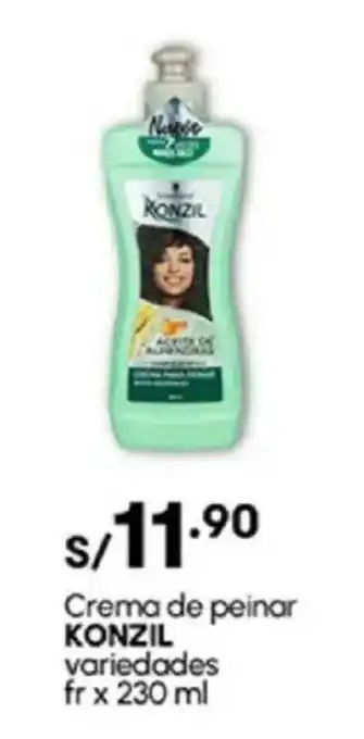 Plaza Vea Crema de peinar KONZIL variedades fr oferta