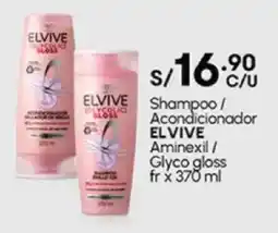 Plaza Vea Shampoo / Acondicionador ELVIVE Aminexil / Glyco gloss fr oferta