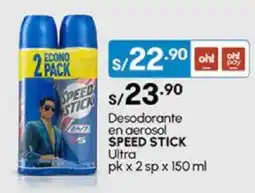 Plaza Vea Desodorante en aerosol SPEED STICK Ultra pk oferta