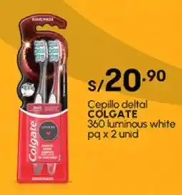 Plaza Vea Cepillo deltal COLGATE 360 luminous white pq oferta