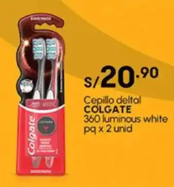 Plaza Vea Cepillo deltal COLGATE 360 luminous white pq oferta