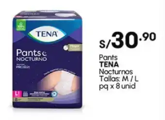 Plaza Vea Pants TENA Nocturnos Tallas: M/L pq oferta