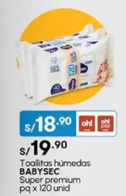 Plaza Vea Toallitas húmedas BABYSEC Super premium pq oferta