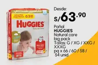 Plaza Vea Pañal HUGGIES Natural care big pack oferta