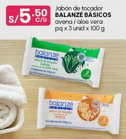 Plaza Vea Jabón de tocador BALANZÉ BÁSICOS avena / aloe vera pq oferta