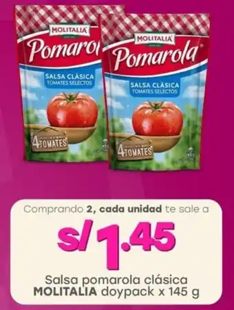 Tottus Salsa pomarola clásica MOLITALIA doypack oferta
