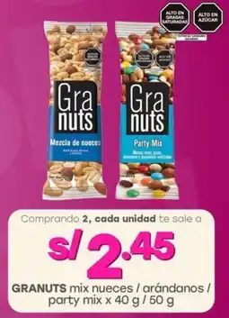 Tottus GRANUTS mix nueces / arándanos/ party mix oferta