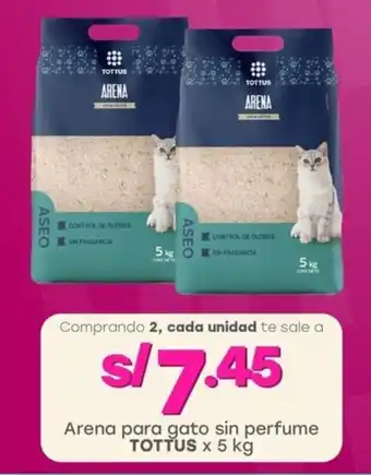 Tottus Arena para gato sin perfume TOTTUS oferta