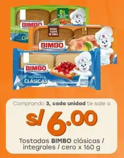 Tottus Tostadas BIMBO clásicas / integrales / cero oferta
