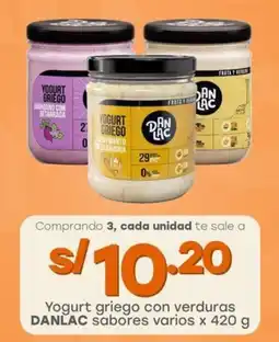 Tottus Yogurt griego con verduras DANLAC sabores varios oferta