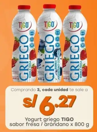 Tottus Yogurt griego TIGO sabor fresa / arándano oferta