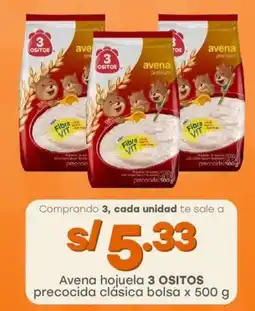 Tottus Avena hojuela 3 OSITOS precocida clásica bolsa oferta