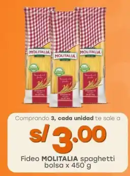 Tottus Fideo MOLITALIA spaghetti bolsa oferta