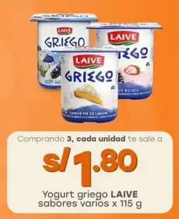 Tottus Yogurt griego LAIVE sabores varios oferta
