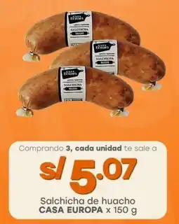 Tottus Salchicha de huacho CASA EUROPA oferta