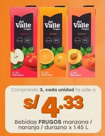 Tottus Bebidas FRUGOS manzana / naranja / durazno oferta