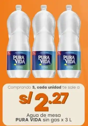 Tottus Agua de mesa PURA VIDA sin gas oferta