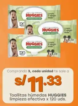 Tottus Toallitas húmedas HUGGIES limpieza efectiva oferta