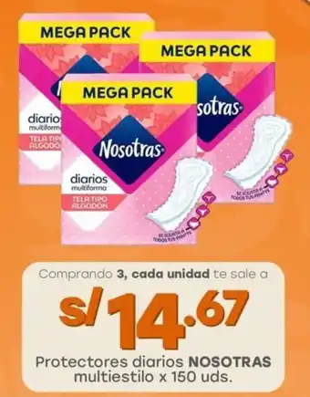 Tottus Protectores diarios NOSOTRAS multiestilo oferta