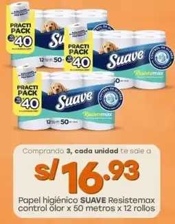 Tottus Papel higiénico SUAVE Resistemax control olor oferta
