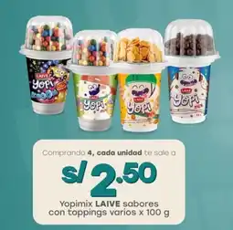 Tottus Yopimix LAIVE sabores con toppings varios oferta