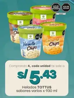 Tottus Helados TOTTUS sabores varios oferta